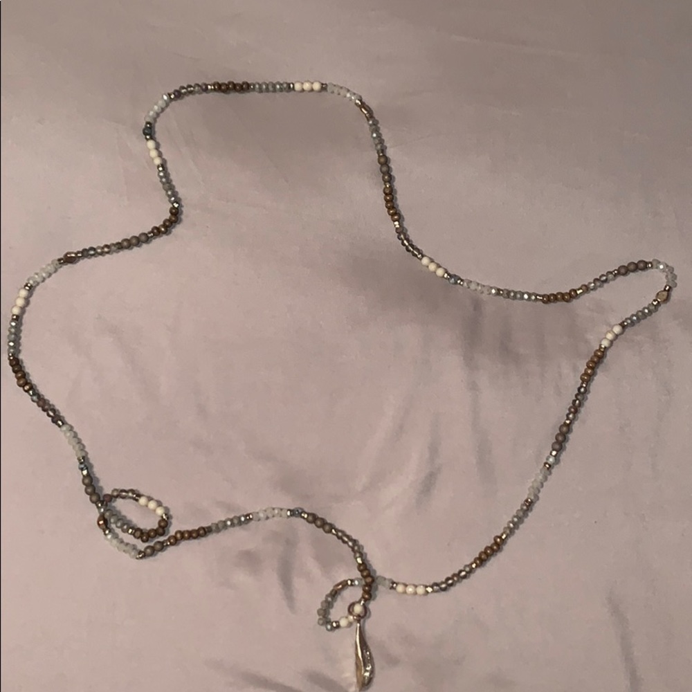 Neutral colored beaded necklace